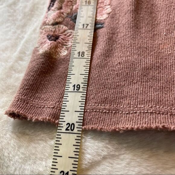 American Eagle Outfitters Cropped Dusty Rose Long Sleeve Top Size Large - Picture 8 of 9